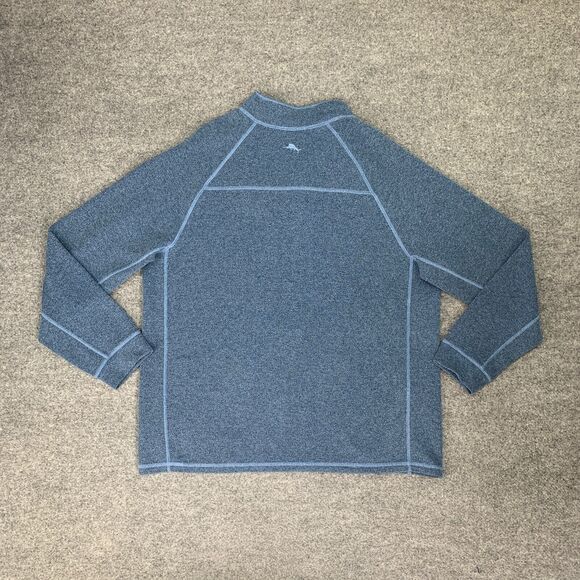 Tommy Bahama Sweater Mens XL Extra Large Cadet Copen Blue Reversible Snap Button - Picture 8 of 12